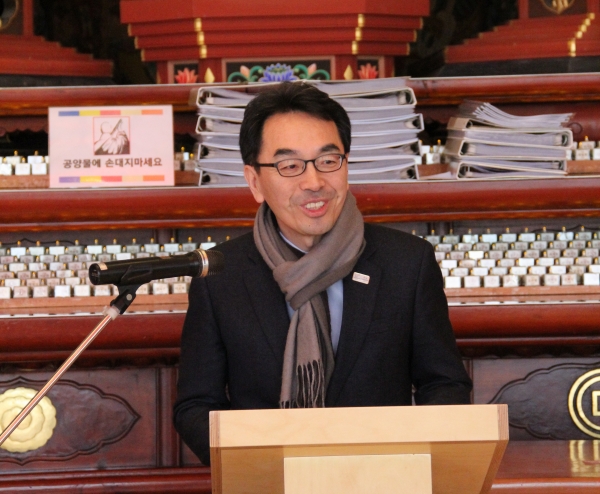 하승창 청불회장이 취임사를 하고 있다.
