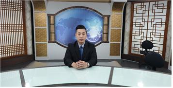 LBN 불교방송 앵커가 시험방송을 하고 있다.