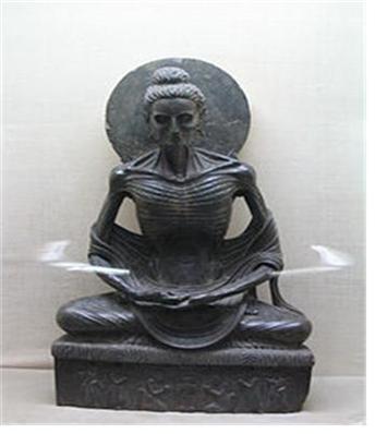 석가모니 부처님 고행상(苦行像), 파키스탄 라호르 박물관 소장.
