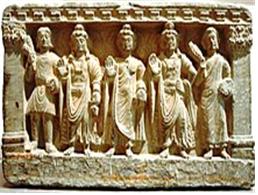 초기대승불교 3존불: 미륵존불, 석가모니불관세음보살(2〜3세기 간다라)