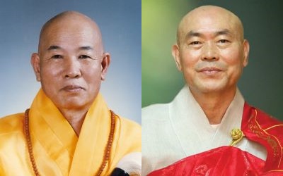혜운 스님(사진 왼쪽)과 대은 스님이 유정복 인천시장으로부터 인천시 시민원로의원으로 추대됐다.