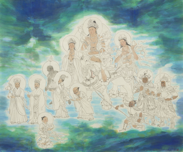 대표작품: 보현보살도 (271×340 한지에 수묵채색).