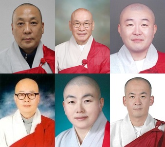 사진 왼쪽부터 효능 스님, 진화 스님, 월타 스님, 법연 스님, 현담 스님, 도휘 스님.