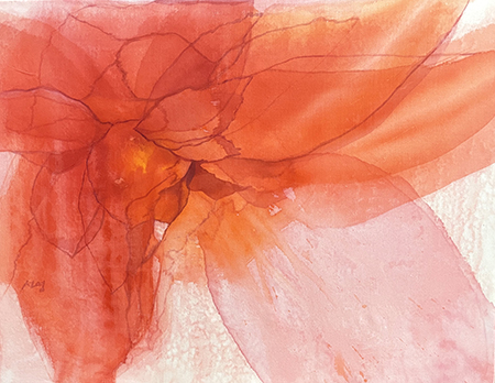 피어남-투명성, 42X53cm 견, 채색 2022.