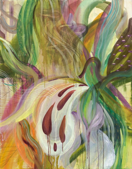 깊은 밤의 꽃. 1168X910cm. 2025년.