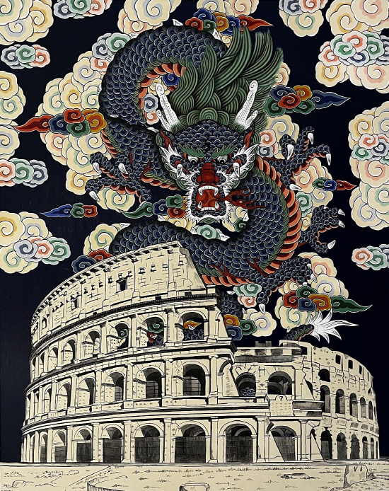 김경열 작, Roma, 91X73cm, 목본채색, 안료, 2025.